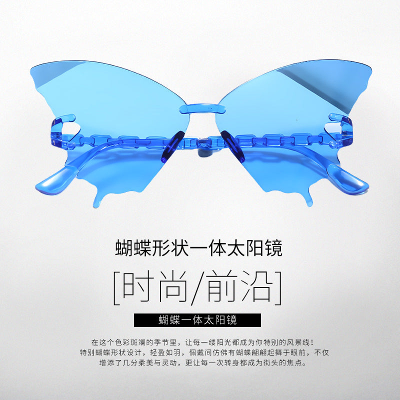 Wholesale Butterfly glasses integrated lens sunglasses